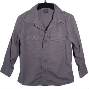 BabyGap Gray Button Down Long Sleeve Shirt